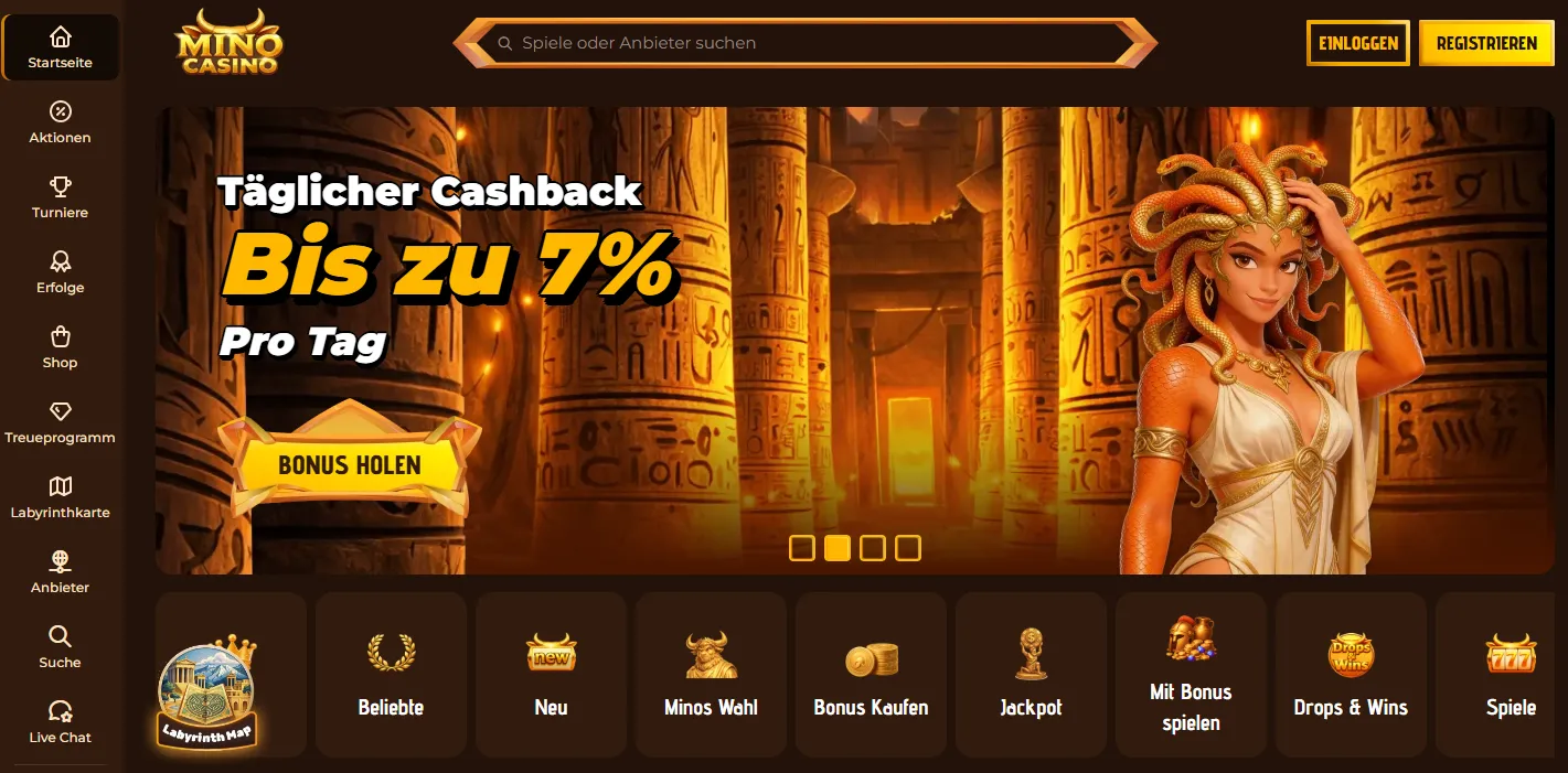 Mino Casino – Riesiger Willkommensbonus für AT-Spieler